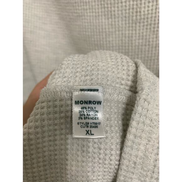 Monrow cowl neck waffle knit pullover in eggshell size XL - Picture 4 of 6